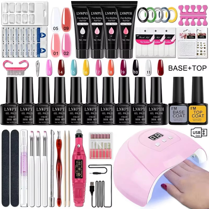 Gel Nail Polish Starter Kit with UV Lamp