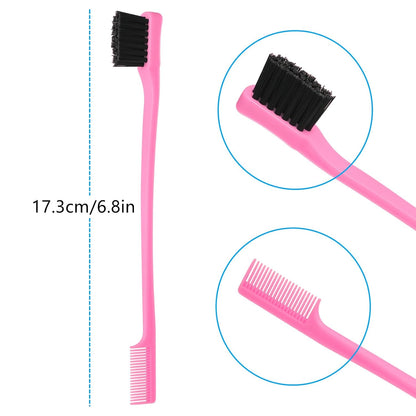 6-Pack Double-Sided Edge Control Hair Brush Set – Slick-Back Styling Brushes