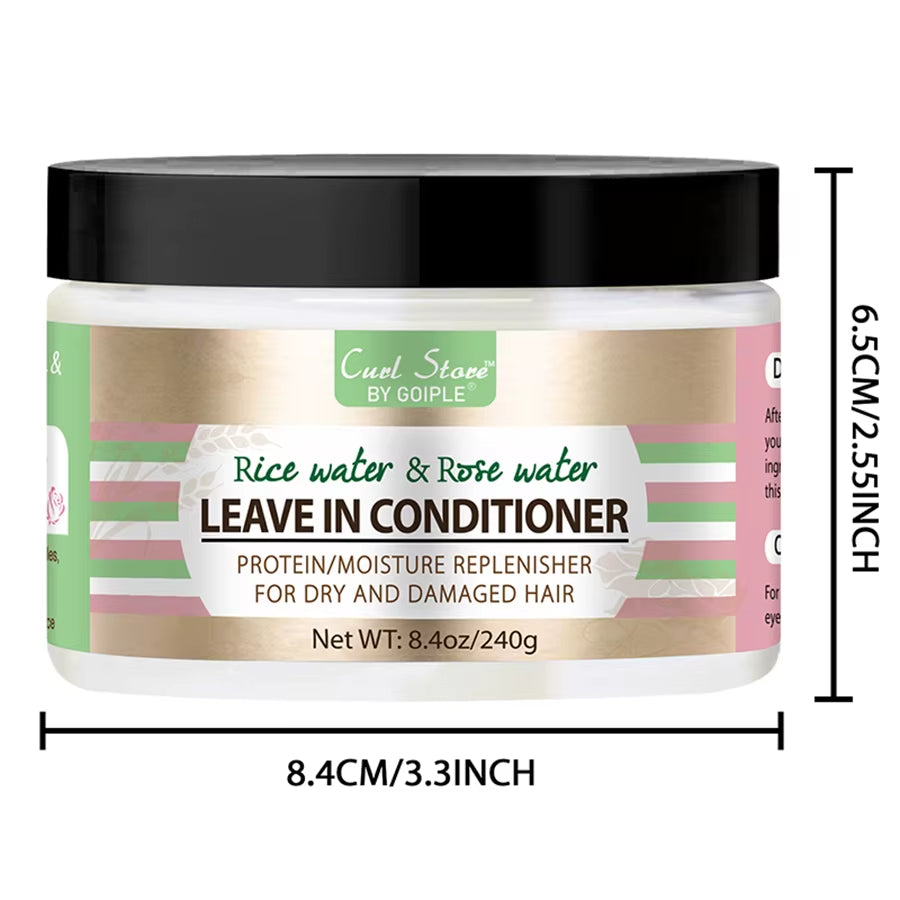 Rice Water and Rose Water Leave-In Conditioner – Hair Care Bottle