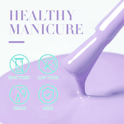 Purple Lilac Sheer Gel Nail Polish – Soak-Off UV/LED Gel Color, 15 ml