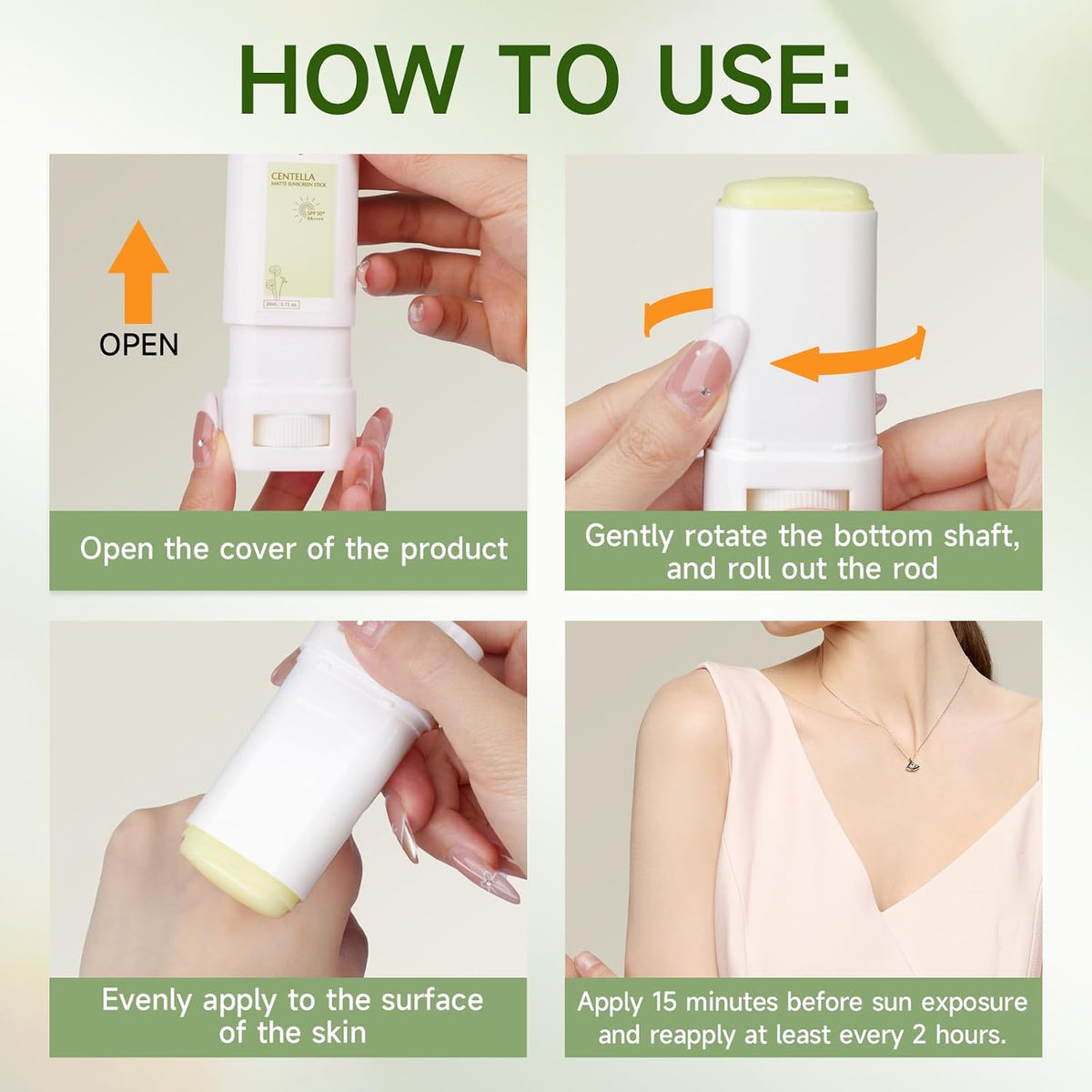 Matte Centella Sun Care Stick for Face and Body – 20ml Portable Stick