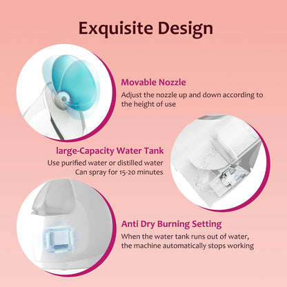 Hot Mist Facial Steamer for Home Spa Use