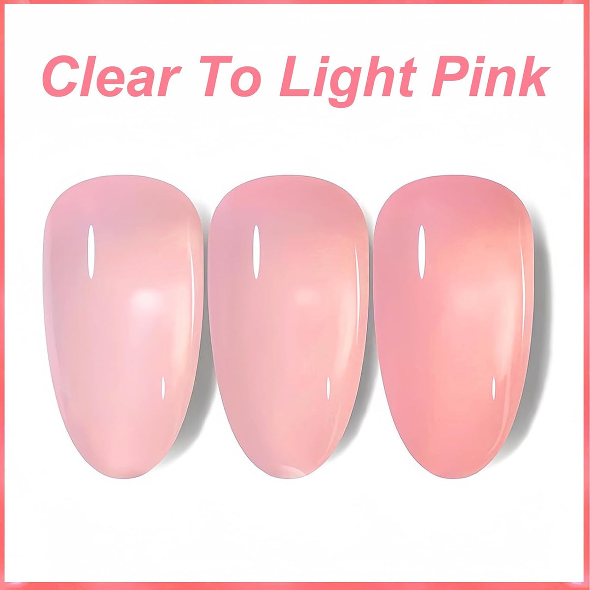 Coral Pink Jelly Nail Polish – 12ml Sheer Water-Based Quick-Dry Nail Lacquer