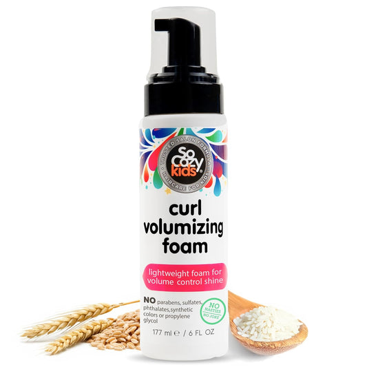 Kids Curl Volumizing Foam Mousse – Gentle Styling Foam, 6 fl oz