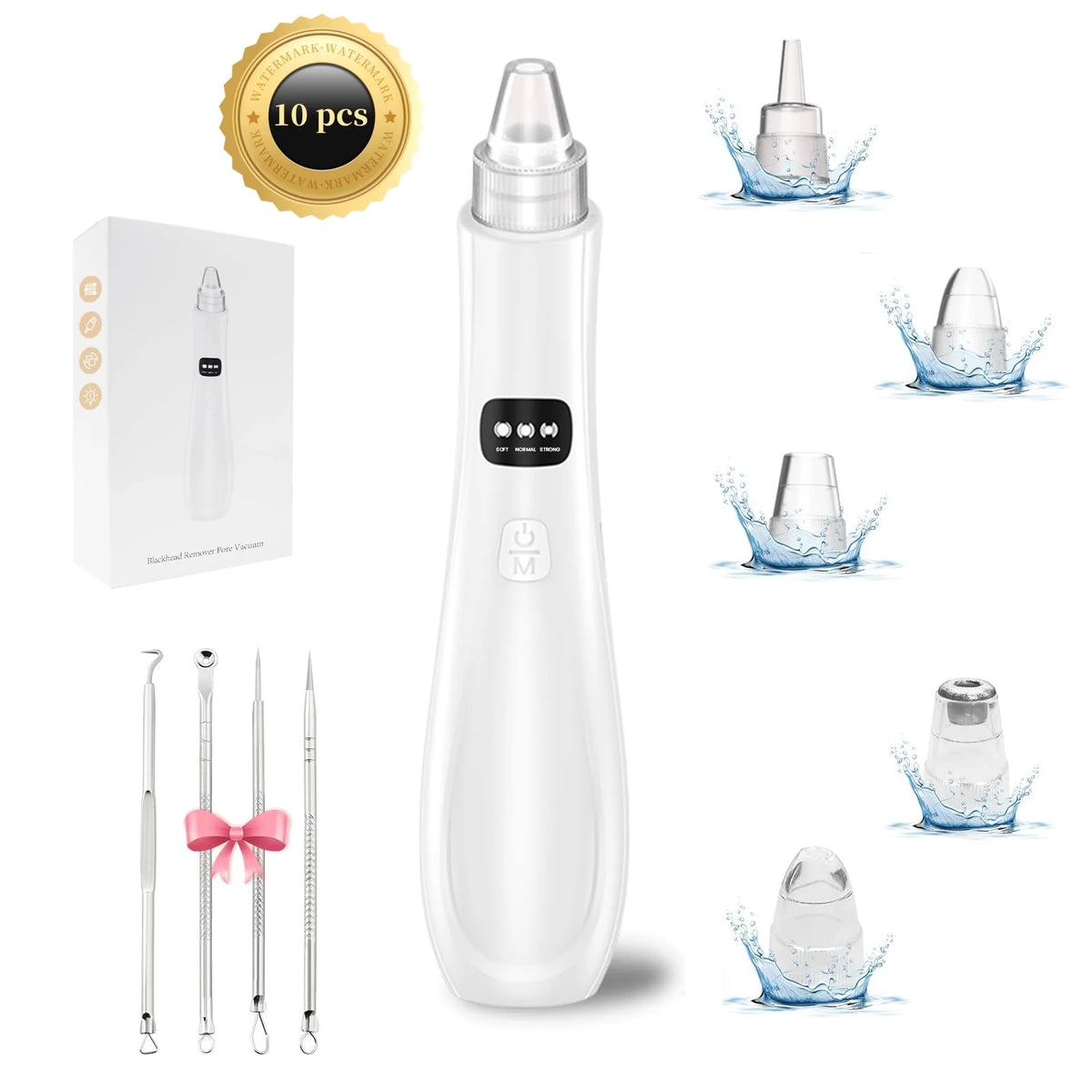 USB Electric Pore Vacuum Cleaner with 5 Probes – White