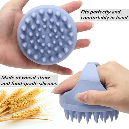 Silicone Scalp Massager Shampoo Brush – Soft Bristles, Blue