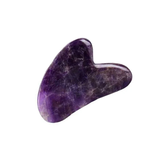 Amethyst Gua Sha & Jade Roller Facial Massage Set – Natural Stone, 7 Style Options
