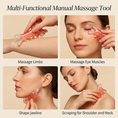 Resin Gua Sha Massage Tool – 4-in-1 Face and Body Scraping Tool