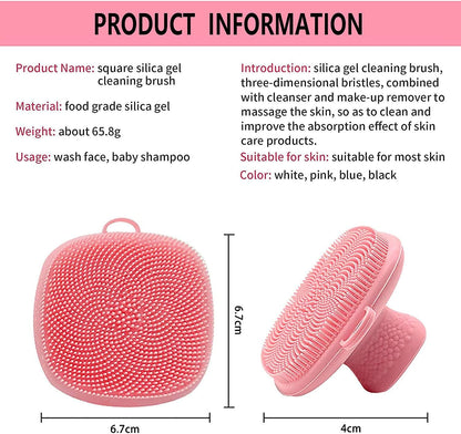 Silicone Face Cleansing Brush – Soft Pink Manual Exfoliating Scrubber