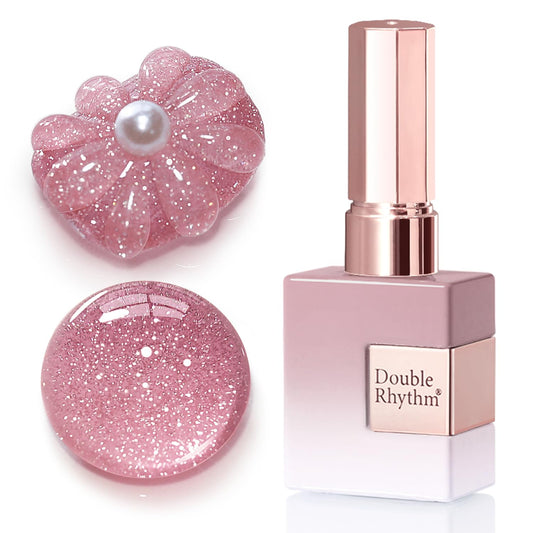 Soft Pink Glitter Gel Nail Polish – Shimmer Reflective Soak-Off UV/LED Gel Color, 15 ml