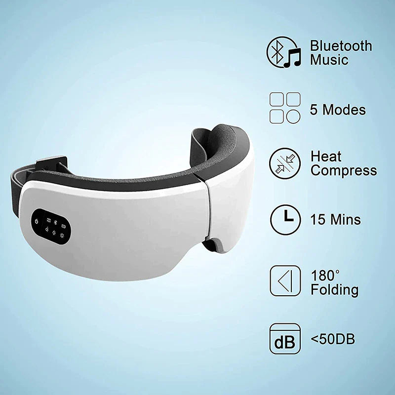 4D Smart Heated Eye Massager with Bluetooth and Vibration