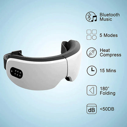 4D Smart Heated Eye Massager with Bluetooth and Vibration