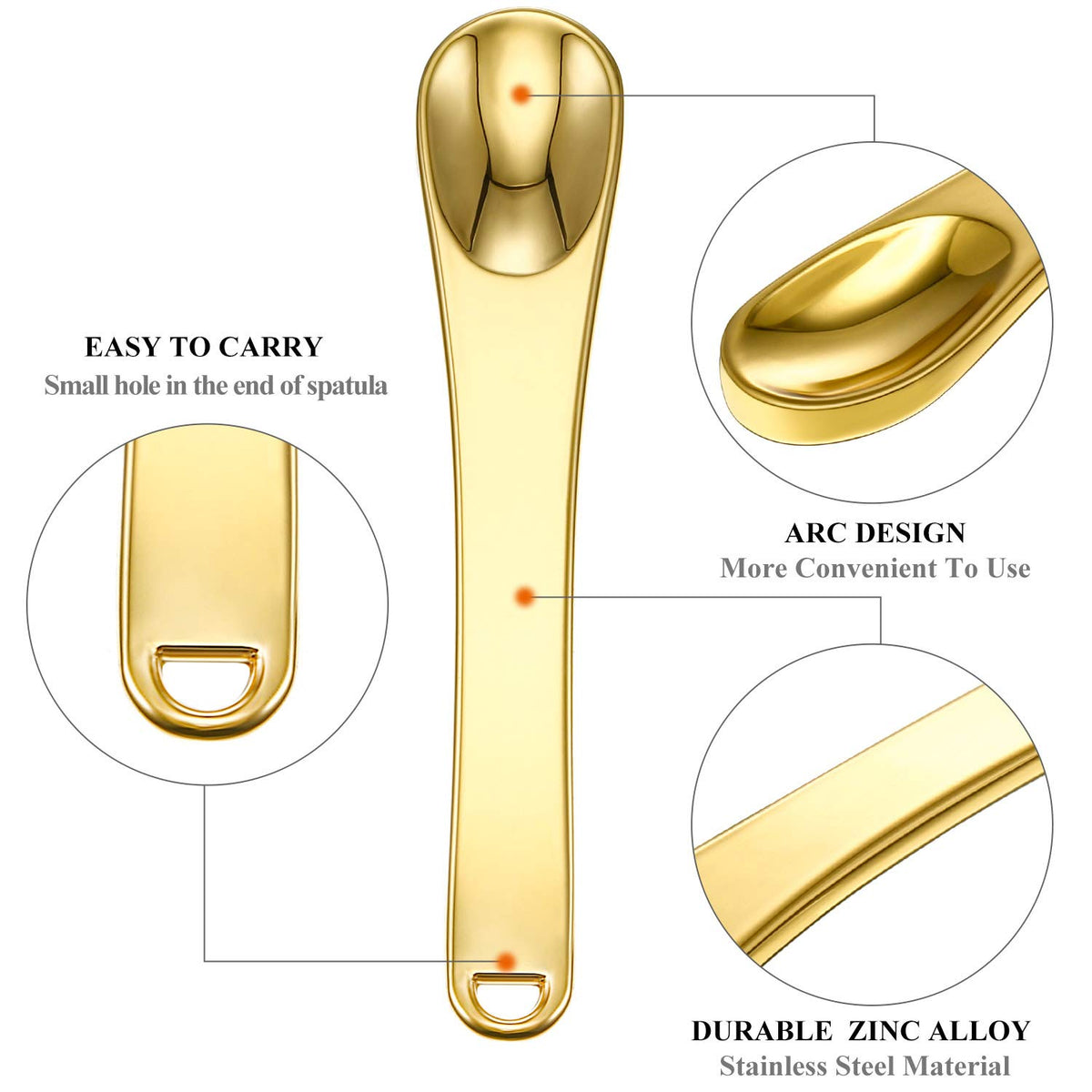 8-Piece Gold Metal Skincare Spatula Set – Cosmetic Cream and Mask Scoops