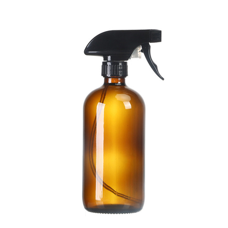 Empty Amber Glass Spray Bottle – Refillable Fine Mist for Toner