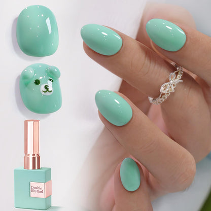 15ML Gel Nail Polish Pure Sheer Same Color Same Bottle Soak off Gel Polish Art Manicure Salon DIY at Home for Women (Mint Green Glow-A1315)