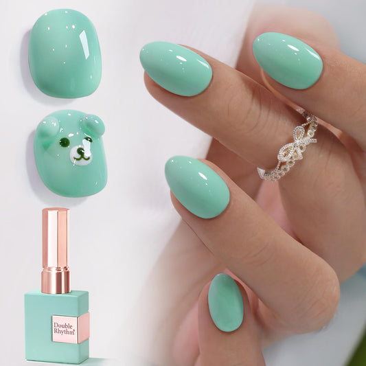 15ML Gel Nail Polish Pure Sheer Same Color Same Bottle Soak off Gel Polish Art Manicure Salon DIY at Home for Women (Mint Green Glow-A1315)