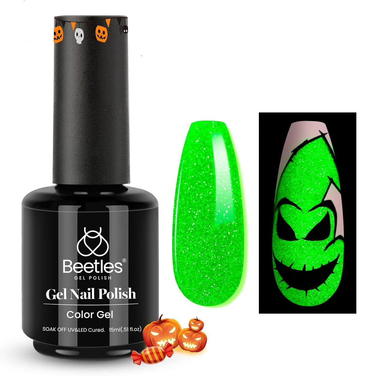 Glow in the Dark Green Gel Nail Polish