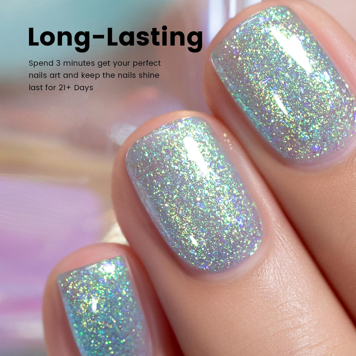 Mermaid Blue-Green Glitter Gel Nail Polish – 15ml