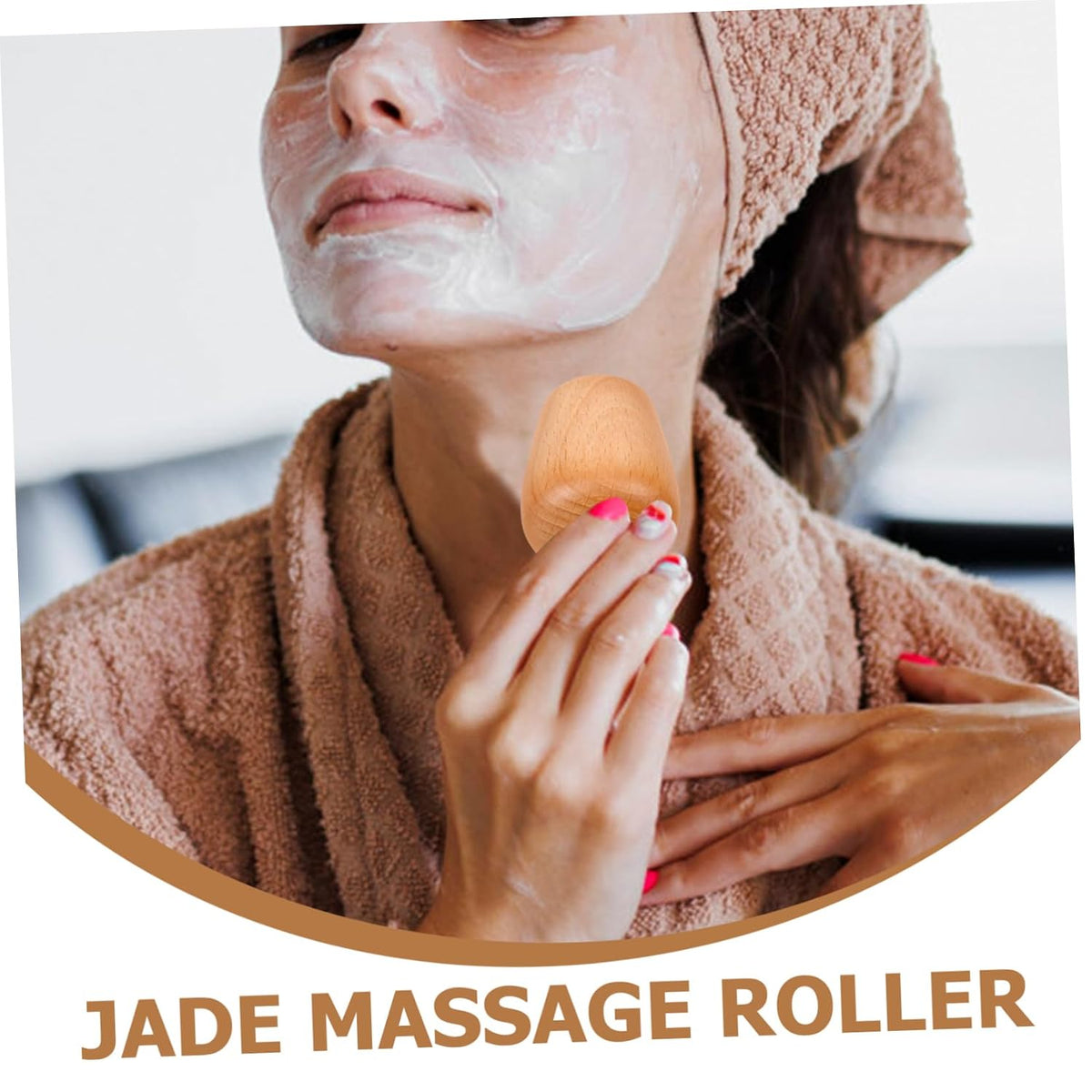 Wooden Jade Stone Face Roller – Cooling Facial Massage Tool