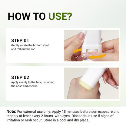 Matte Centella Sun Stick for Face and Body – 0.71 oz Travel Stick