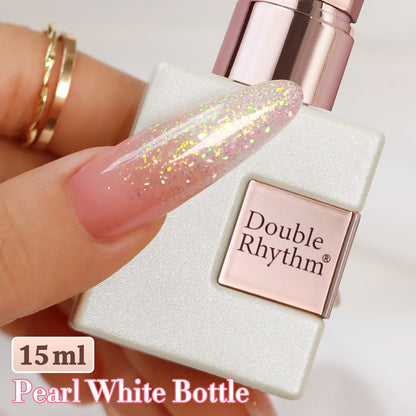 Rose Pink Glitter Gel Nail Polish – Shimmer Reflective Soak-Off UV/LED Gel Color, 15 ml