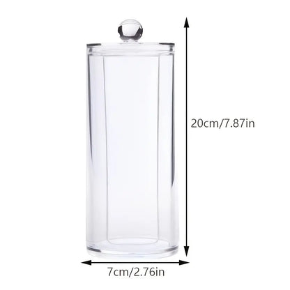 Transparent Round Cotton Pad Holder – Clear Bathroom Storage Box