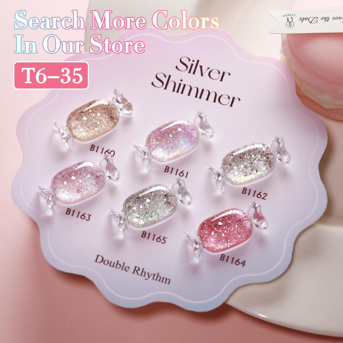 Pastel Pink Glitter Gel Nail Polish – Shimmer Reflective Soak-Off UV/LED Gel Color, 15 ml
