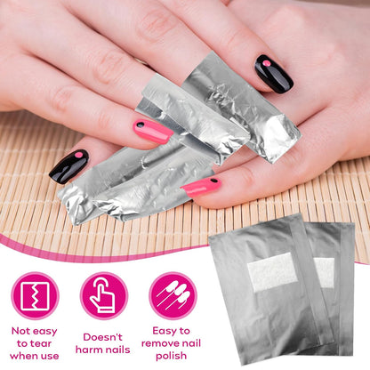 400-Piece Nail Polish Remover Foil Wraps – Soak-Off Gel Polish Removal Wraps