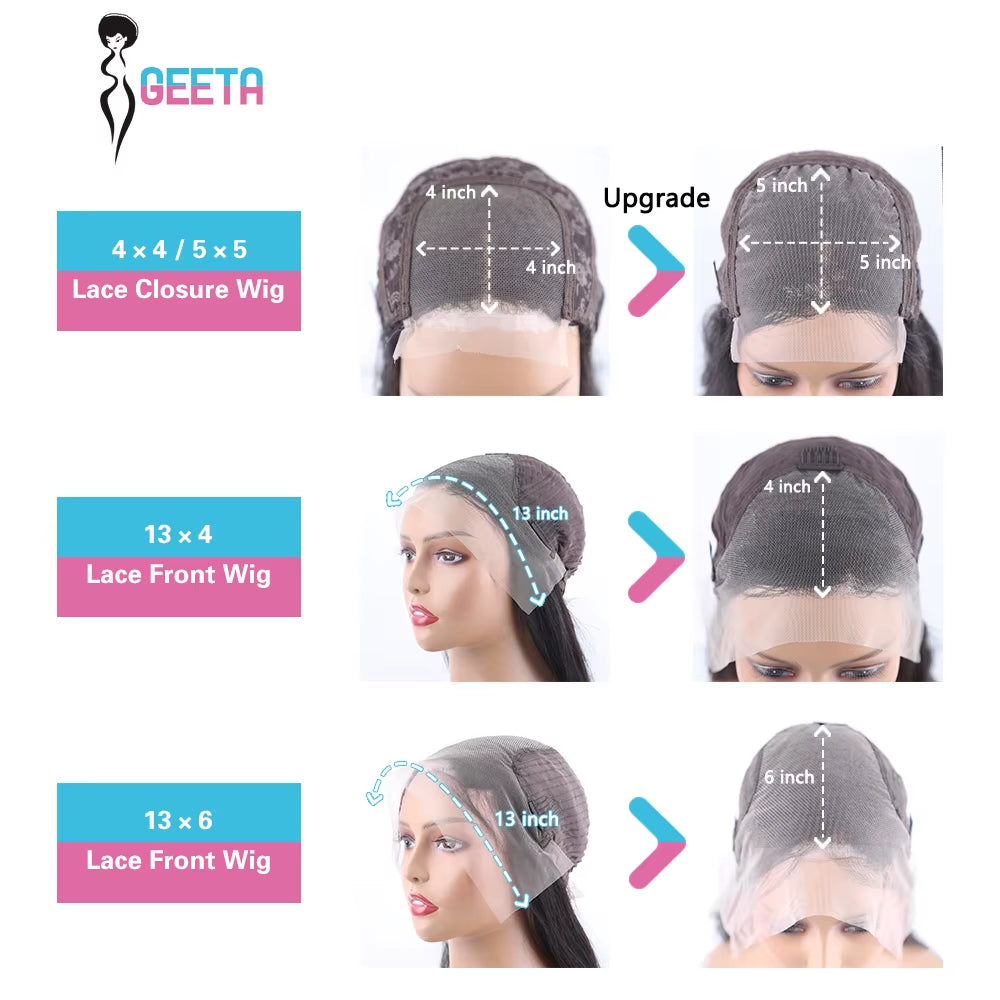 Hd Lace Frontal Wig 13X6 13X4 Lace Front Wig Human Hair 30Inch Bone Straight Transparent Lace Human Hair Wigs 4X4 HD Closure Wig