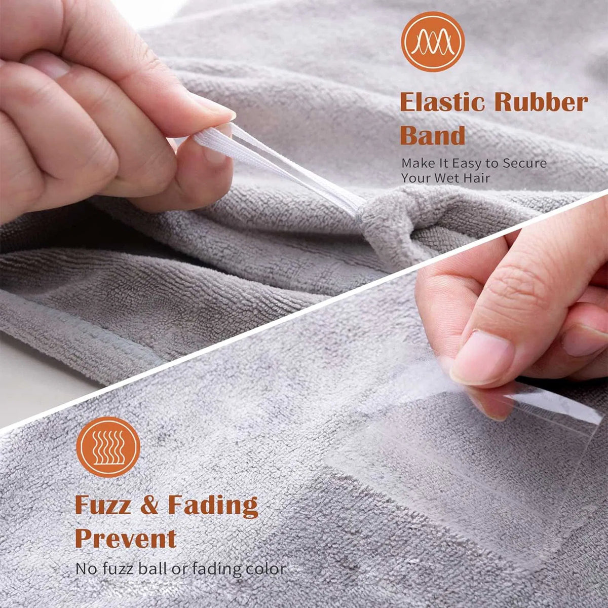 Microfiber Hair Towel Wraps, 3 Pack