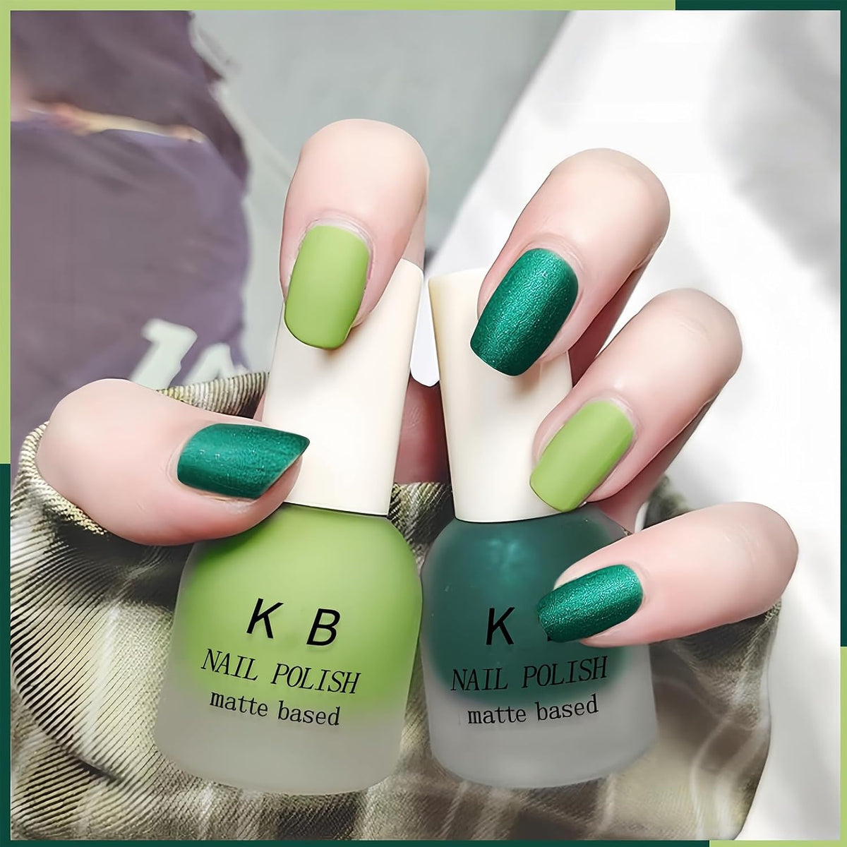 Velvet Emerald Matte Green Nail Polish – Quick-Dry Shimmery Forest Green Nail Lacquer