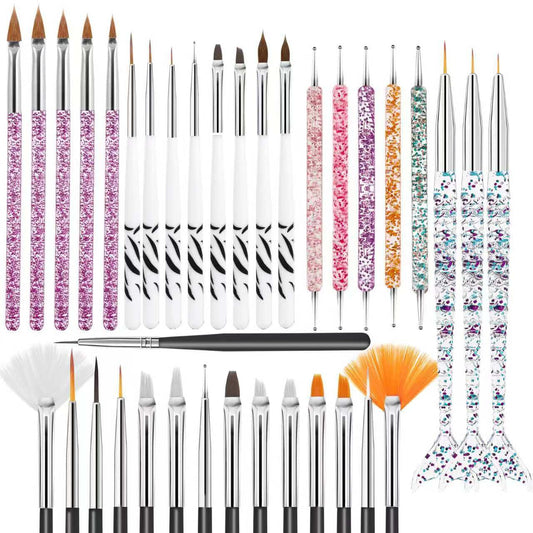 Nail Art Brush Set – 36 Pcs, Liner and Dotting Tools
