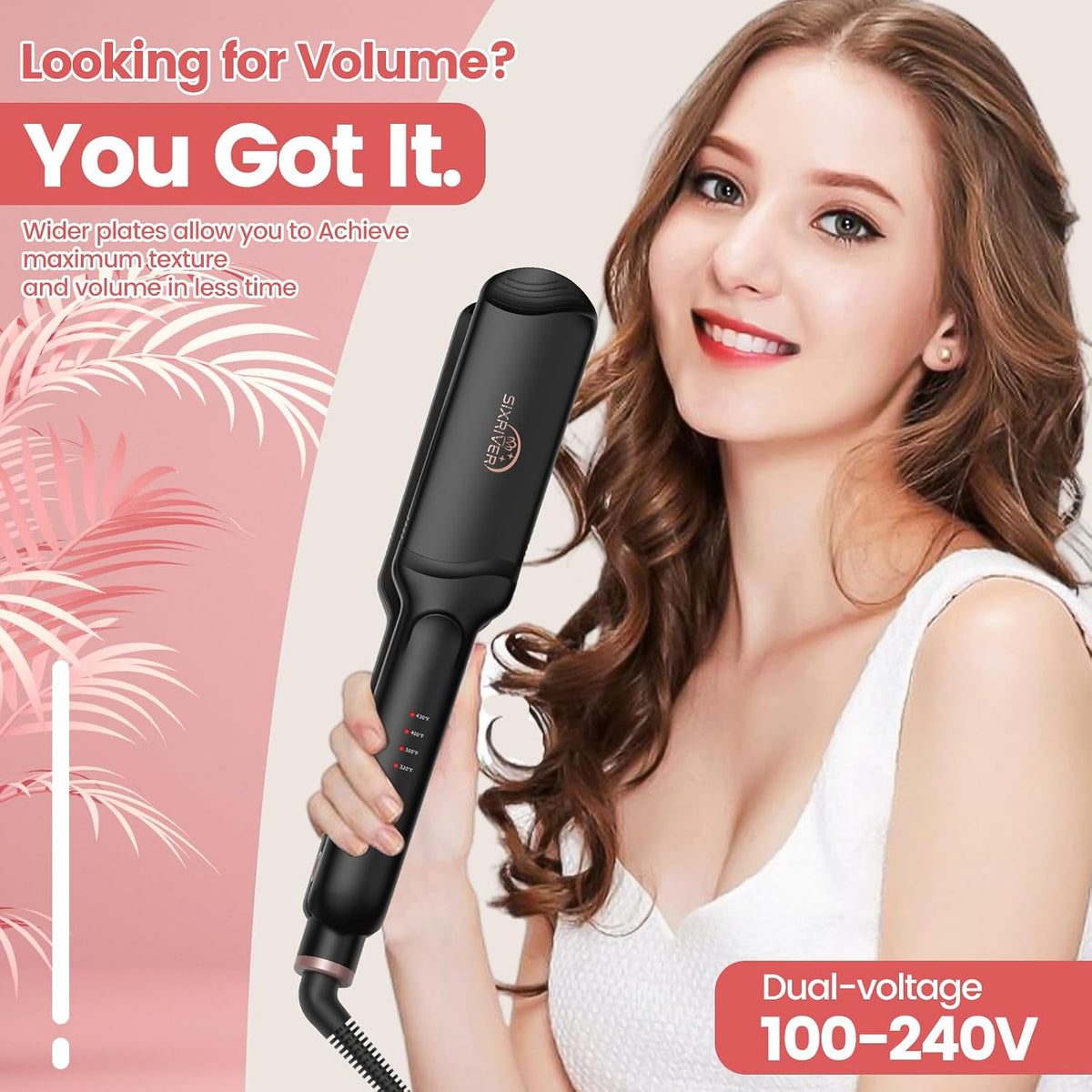Hair Crimper for Women, 4-In-1 Ceramic Crimper Tool Flat Crimping Iron