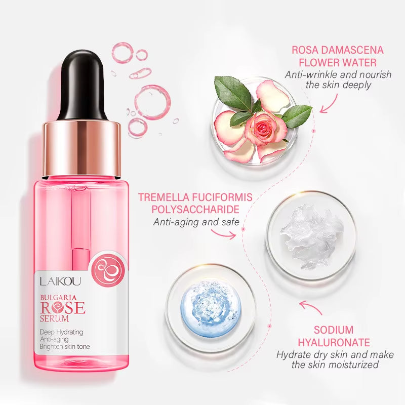 Bulgaria Rose Face Serum Deep Moisturizing Hydrating Essences Skin Tone Shrink Pores Skin Care