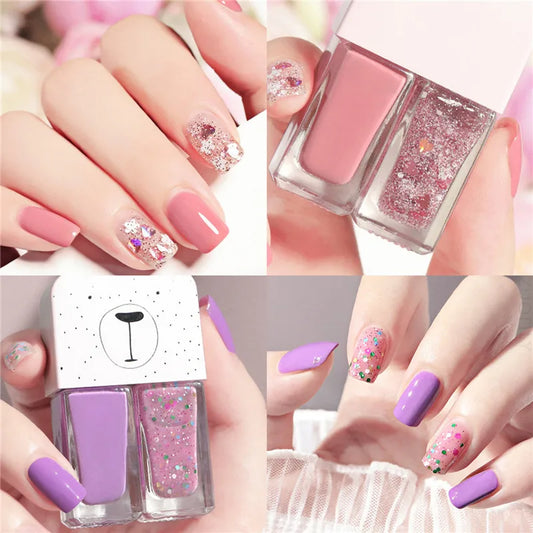 2 In 1 Candy Color Water-based Nail Polish Bright
