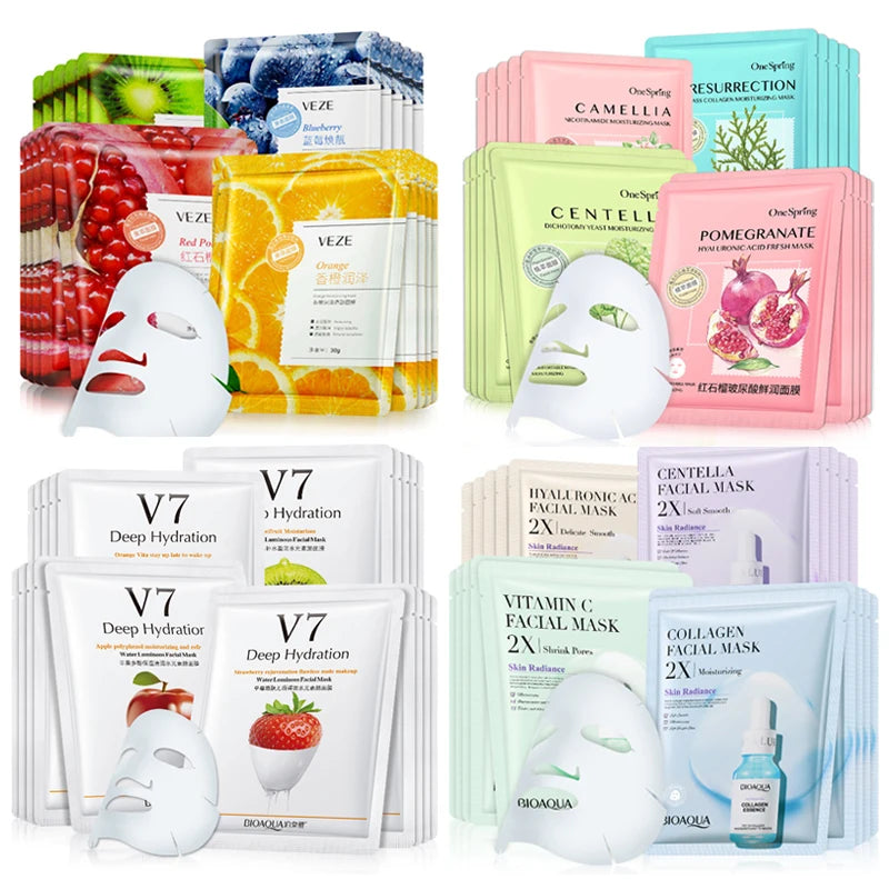 Face Mask Sets Fresh Fruit Face Care Sheet Masks Hydrating