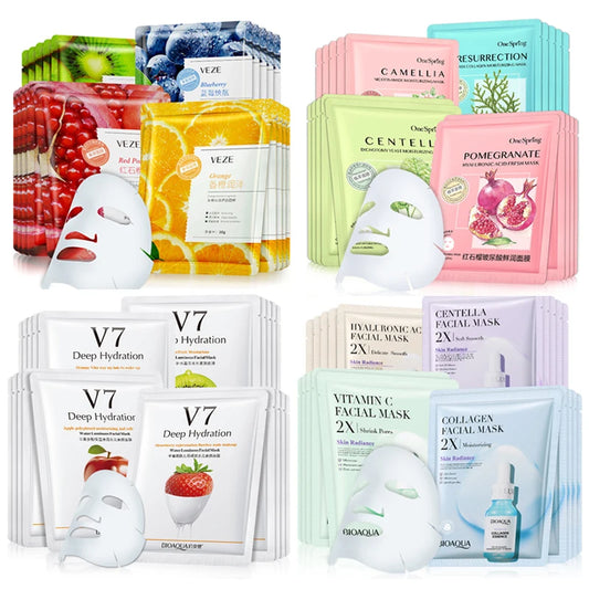 Face Mask Sets Fresh Fruit Face Care Sheet Masks Hydrating