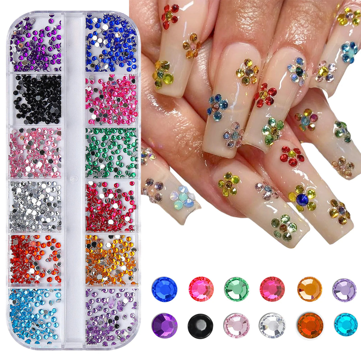Shimmering Crystal Flatback Nail Rhinestones