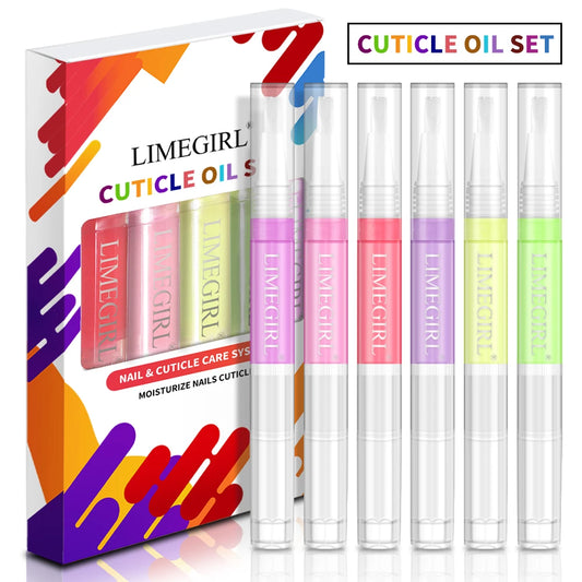 LIMEGIRL 6pcs Cuticle Oil Nail Care Nutrition Oil Pen Gift Box