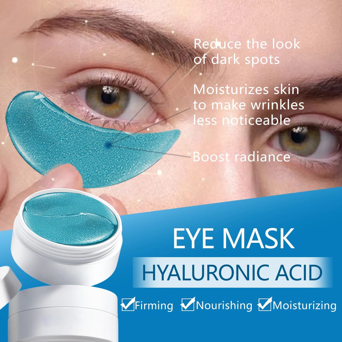 Hyaluronic Acid Eye Mask Moisturizes Skin To Make Wrinkles Less Visible
