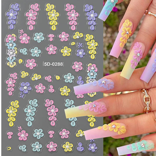 Floral Petal & Leaf Nail Art Stickers