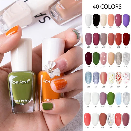 No Bake Water-based Nail Polish Glitter Sequins Long-lasting