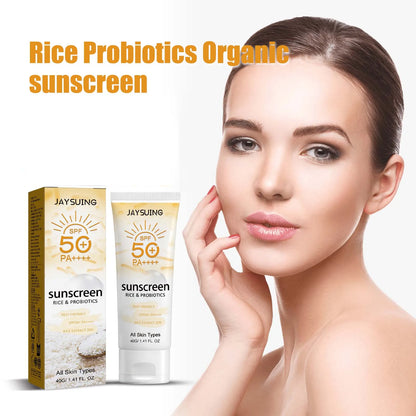 Probiotic Organic Rice Sunscreen Prevent Tanning Reduce Risk