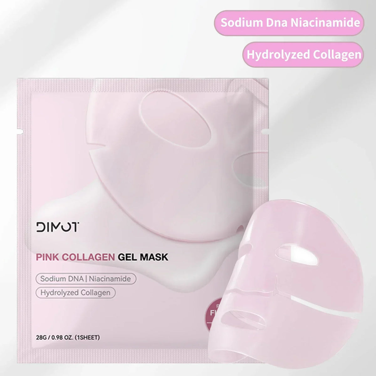 Hydrogel Collagen Face Mask Pink Jelly Sheet