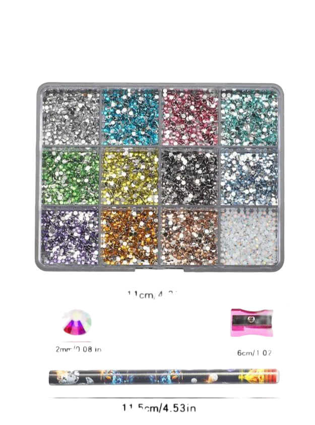 2mm Resin Nail Rhinestones with Pick-Up Tool