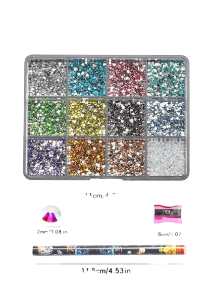 2mm Resin Nail Rhinestones with Pick-Up Tool