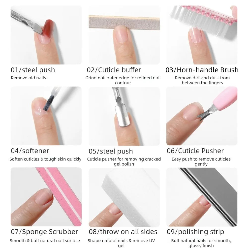 9-Piece Nail Art Tool Set with Files & Buffers