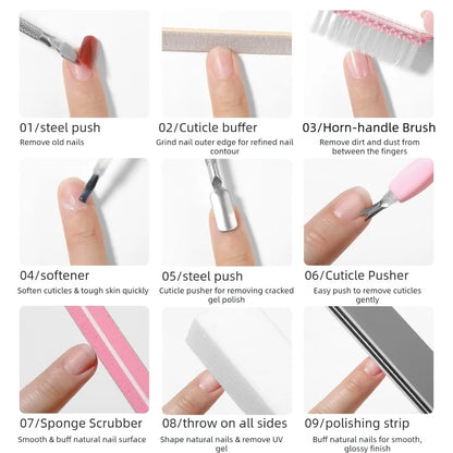 9-Piece Nail Art Tool Set with Files & Buffers