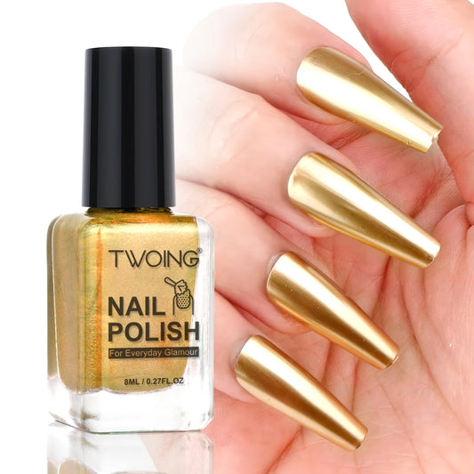 Gold Metallic Nail Polish Bright Metal Mirror Nail Lacquer