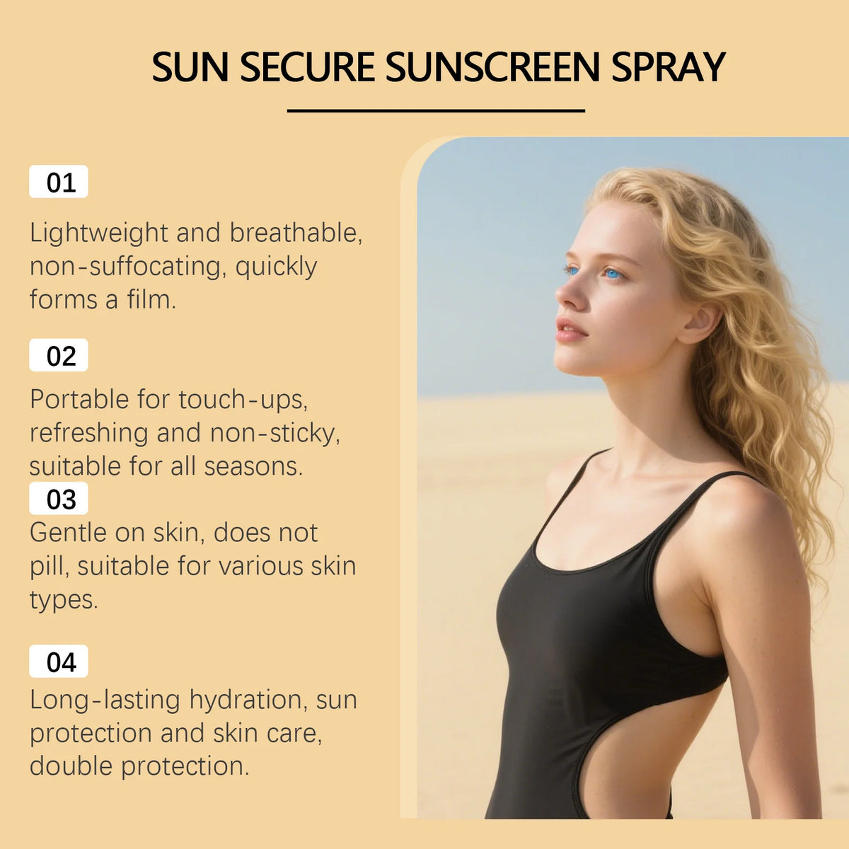 Hydrating Invisible Sunscreen Spray SPF 50+ Clear Face Body Mist